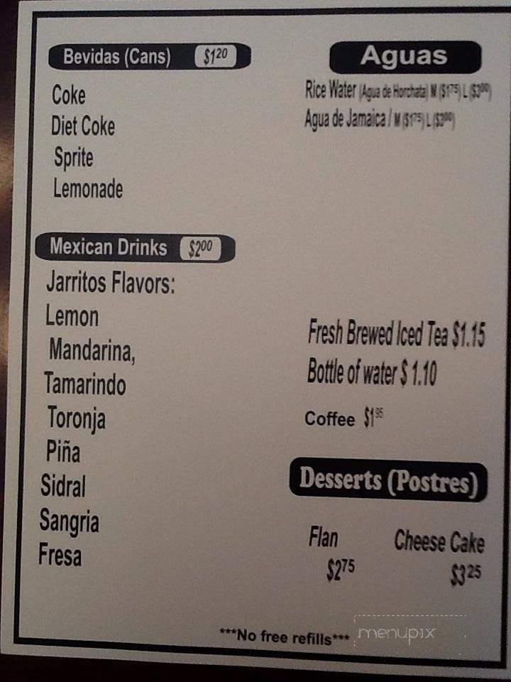 La Esquina - Montgomery, IL menu_pic