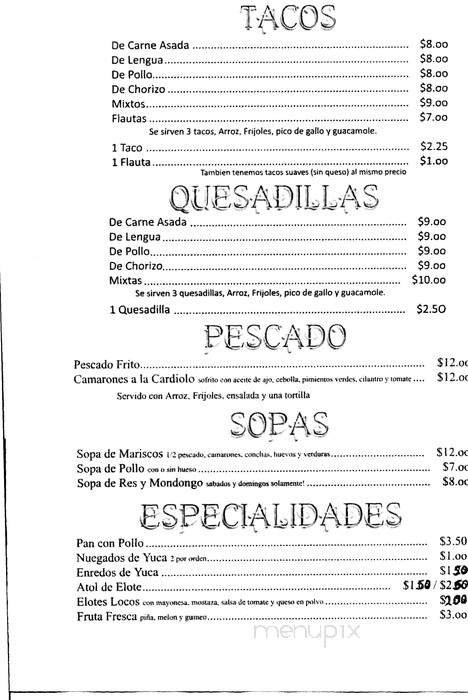 Don Juan Pupuseria II - Huntington Station, NY menu_pic