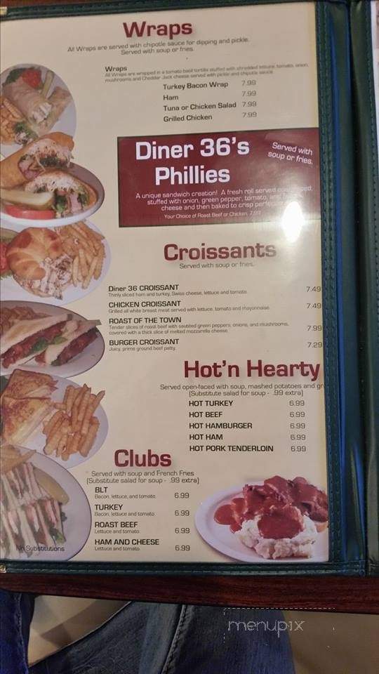Diner 36 - Brookfield, MO menu_pic