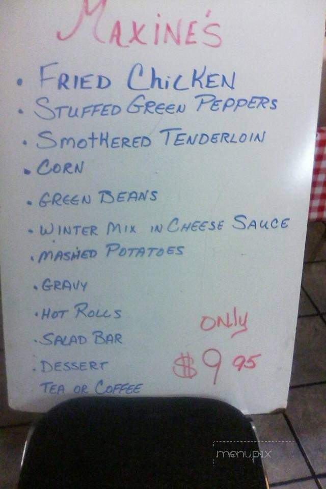 Maxine's Restaurant - Warsaw, MO menu_pic