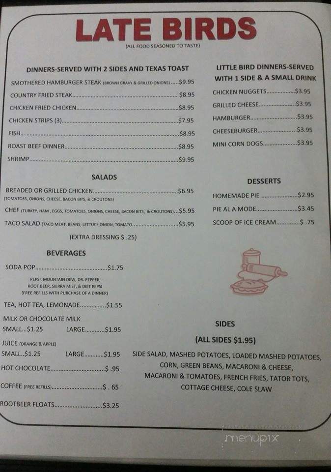 Redbird Diner - Winston, MO menu_pic