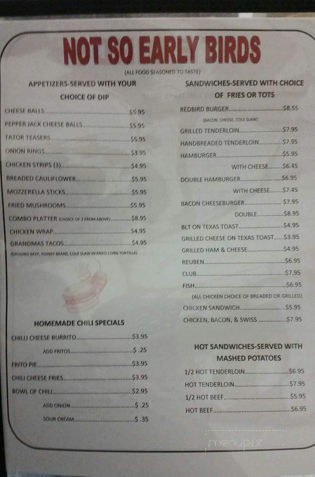 Redbird Diner - Winston, MO menu_pic