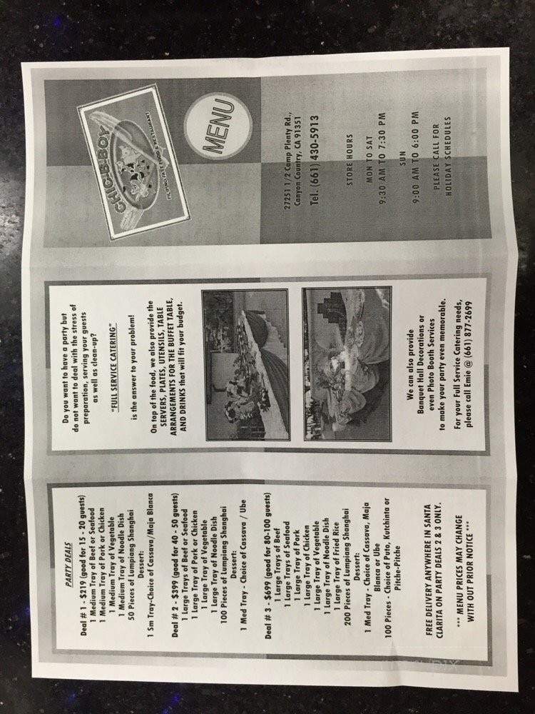 Chic-B-Boy - Santa Clarita, CA menu_pic