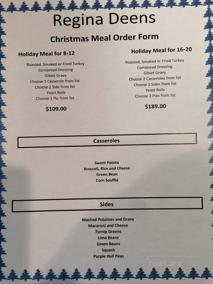Regina Dean's - Amory, MS menu_pic