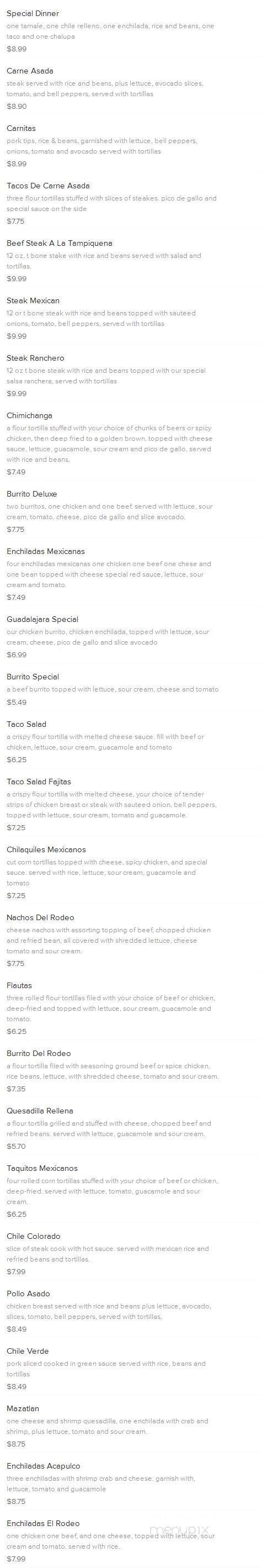 El Rodeo - Louisville, MS menu_pic