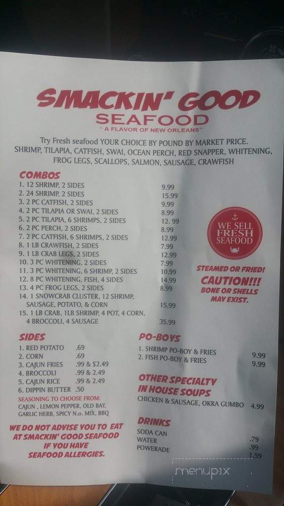 Smackin' Good Seafood - Austell, GA menu_pic