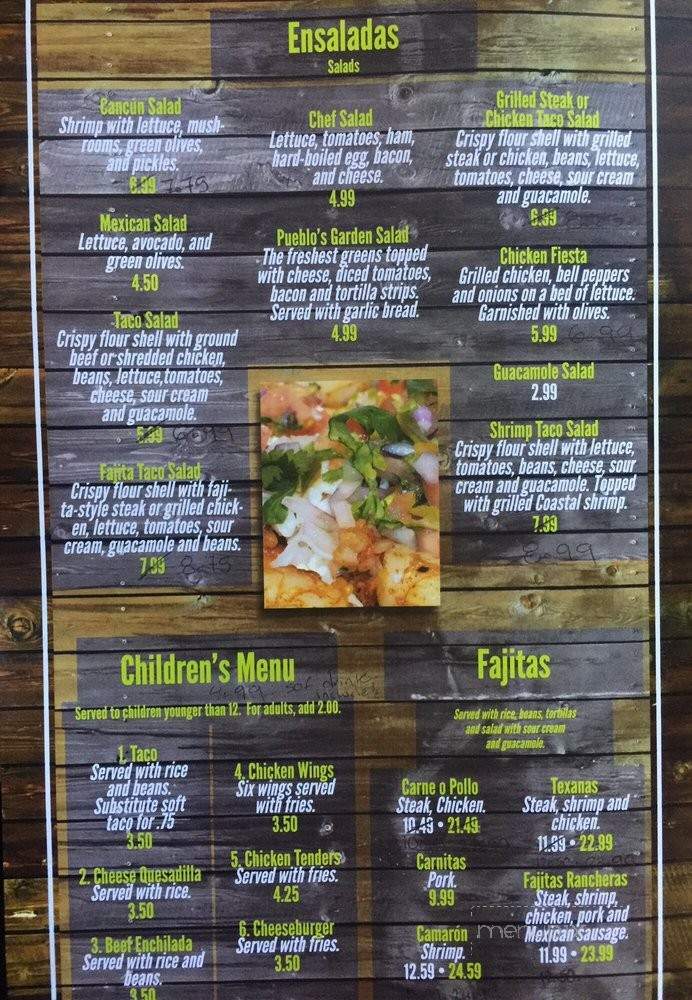 Pueblo Grill - Ball Ground, GA menu_pic
