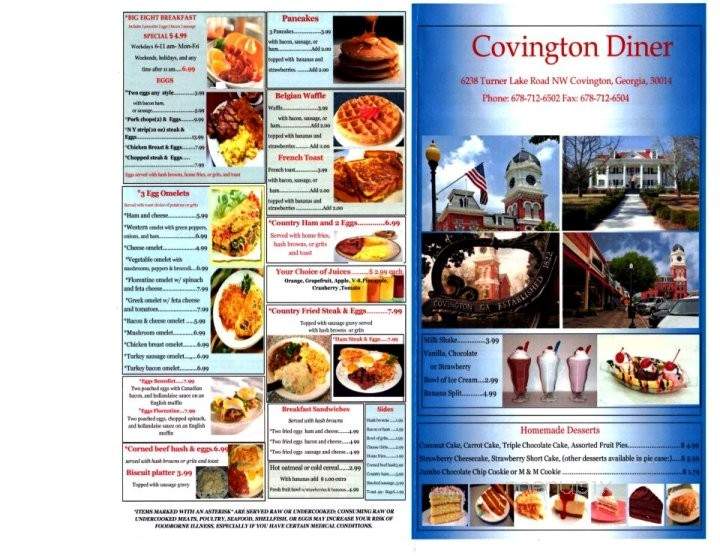 Covington Diner - Covington, GA menu_pic