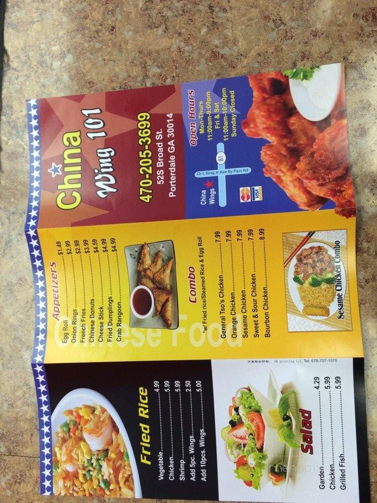 China Wing 101 - Porterdale, GA menu_pic