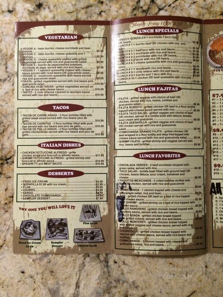 Dos Hermanos II - Fairmont, WV menu_pic