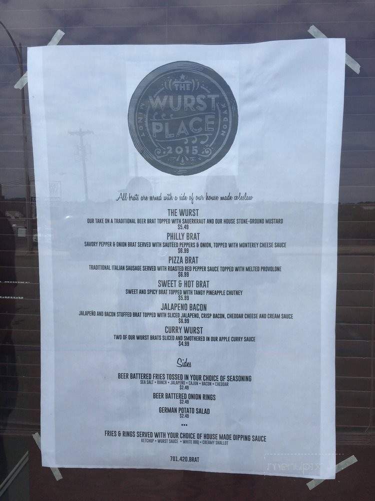 The Wurst Place - Minot, ND menu_pic