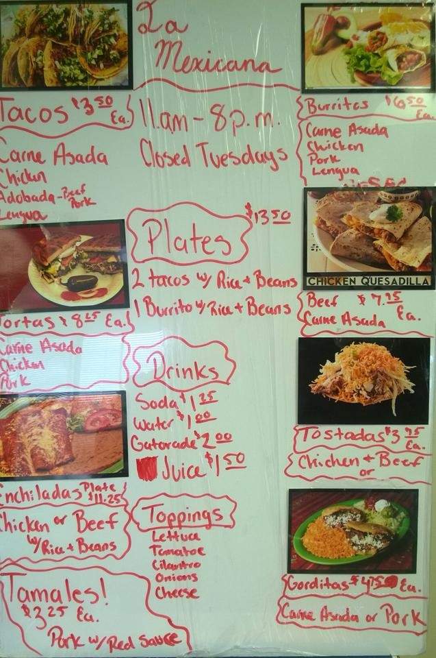 La Mexicana - Crosby, ND menu_pic