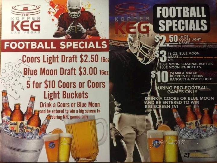 Kopper Keg Restaurant & Lounge - Las Vegas, NV menu_pic