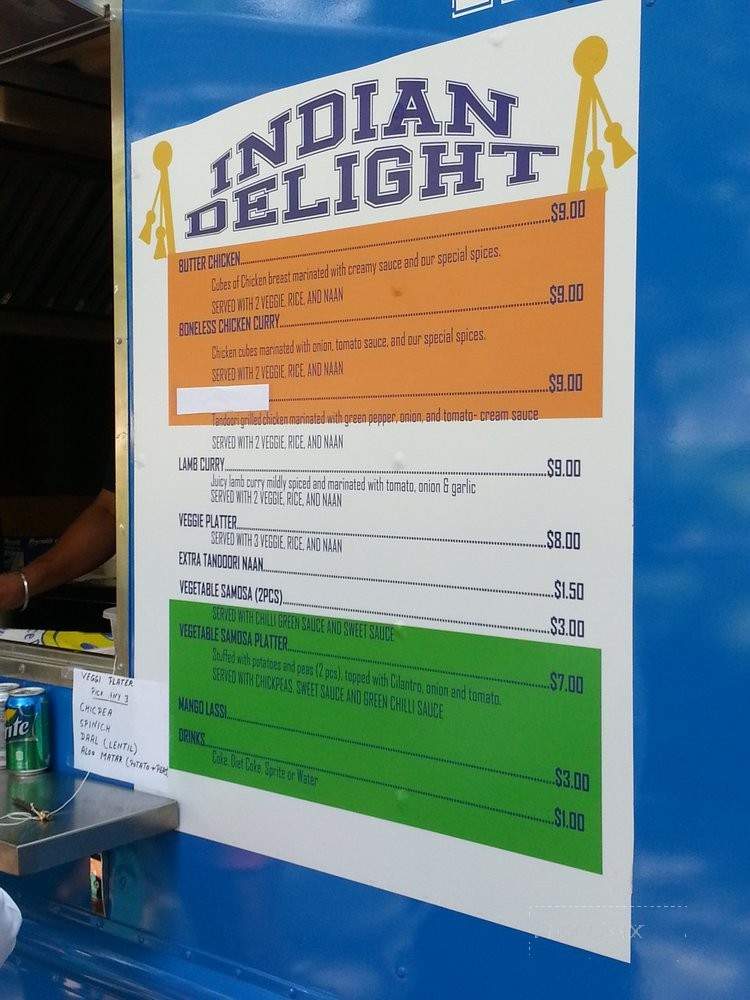 DC Indian Delight Food Truck - Washington, DC menu_pic