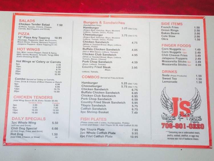 J's Wings & Things - Hamilton, GA menu_pic