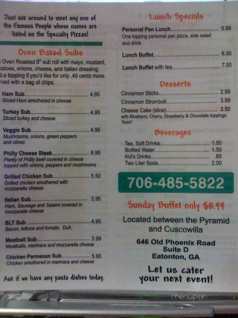 That Pizza Place - Eatonton, GA menu_pic