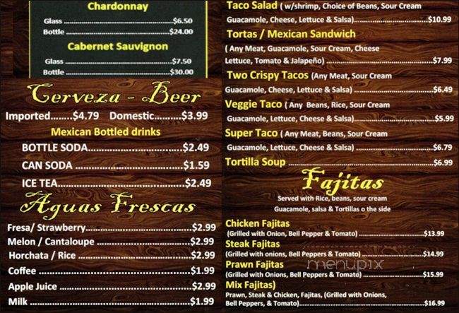 Taqueria Maria - Napa, CA menu_pic