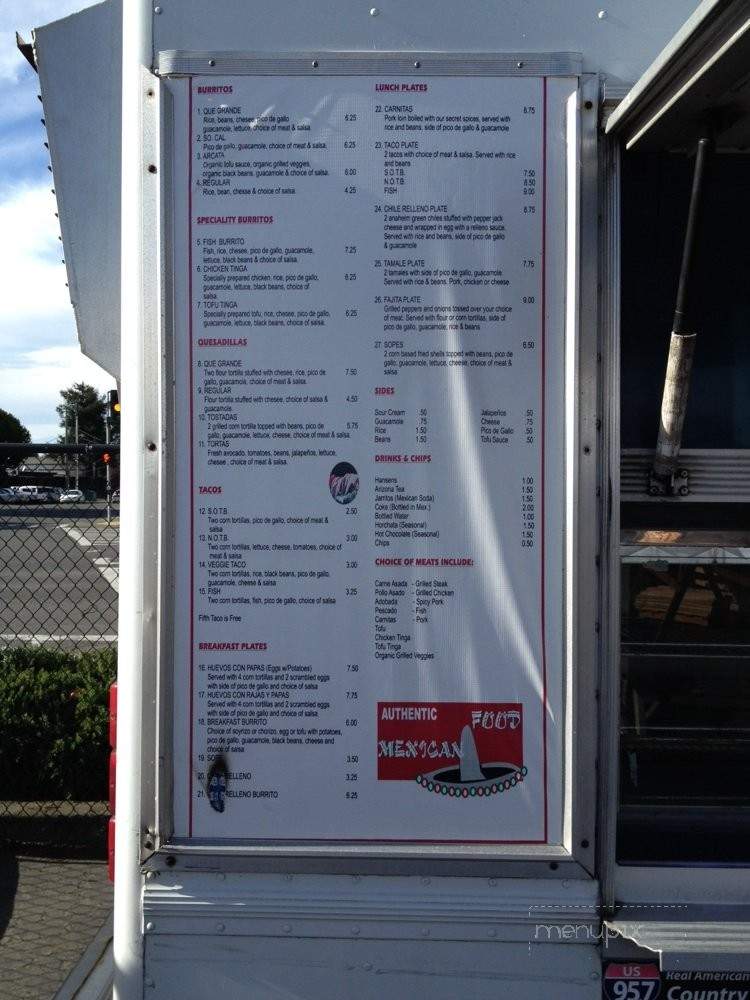 Que Grande - Mckinleyville, CA menu_pic