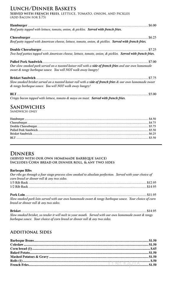 Sister's Country Kitchen - Logan, IA menu_pic