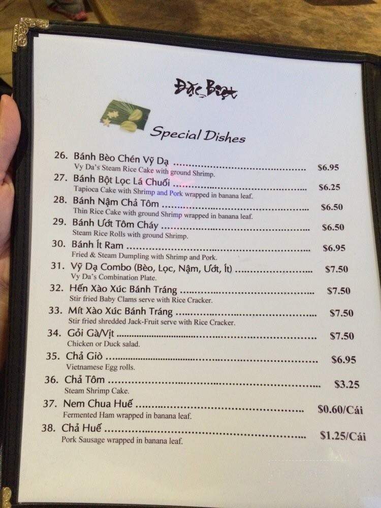 Quan Vy Da - Westminster, CA menu_pic