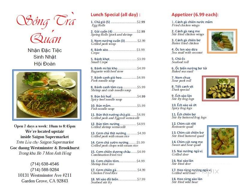 Song Tra Quan - Garden Grove, CA menu_pic