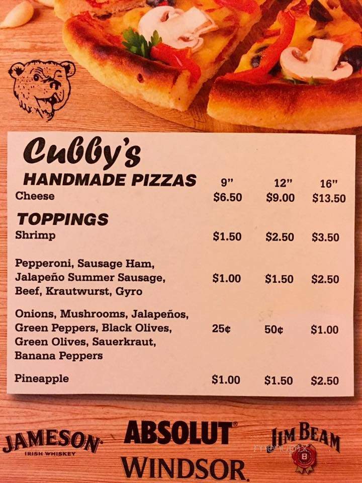 Cubby's County Zone - Downsville, WI menu_pic