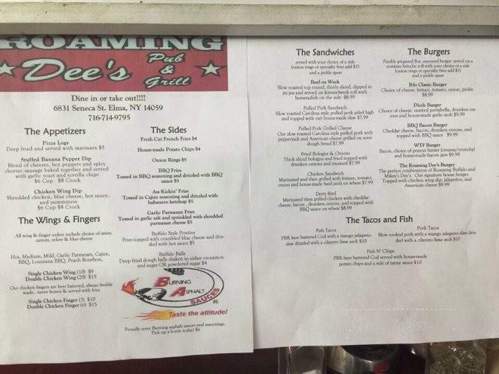 Roaming Dees - Elma, NY menu_pic