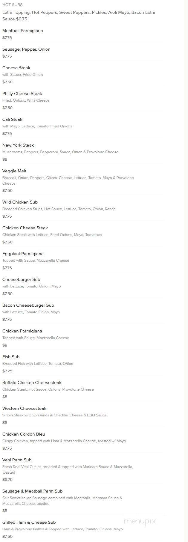 New York Pizza - Lancaster, PA menu_pic
