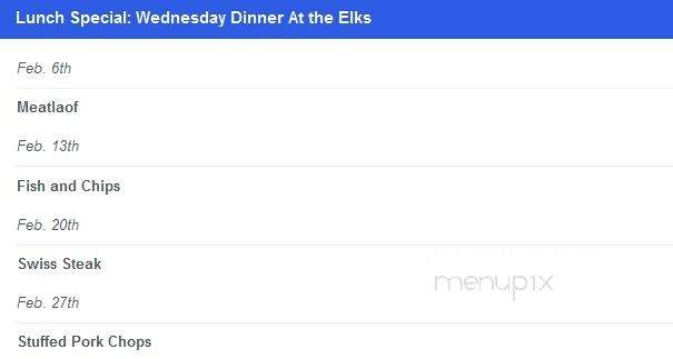 The Elk's Lodge - Lancaster, PA menu_pic