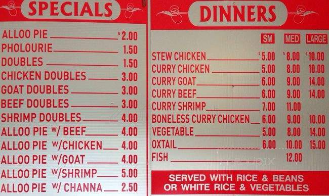 Jen's Roti Shop - Flatbush - Ditmas Park, NY menu_pic