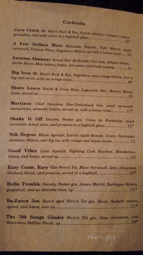 The Shanty Bar - Brooklyn, NY menu_pic