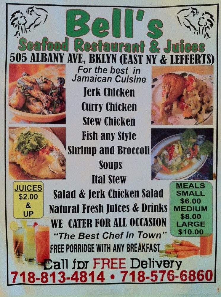 Bell's Jamaican Restaurant - New York, NY menu_pic