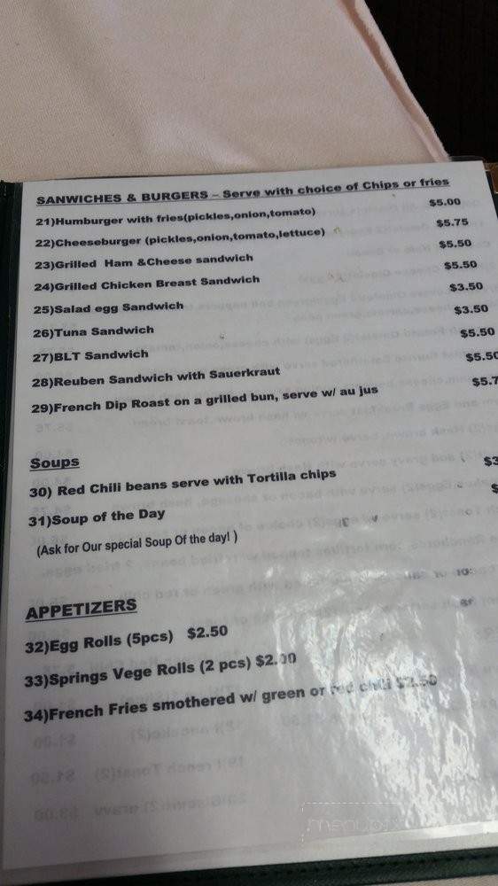 Springs Cafe - Colorado Springs, CO menu_pic