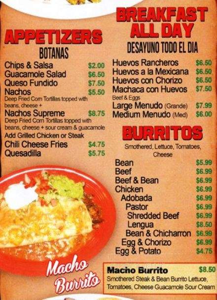 El Paisa - Denver, CO menu_pic