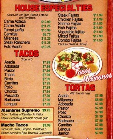 El Paisa - Denver, CO menu_pic