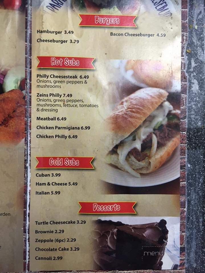 Zein's Pizza Wings and Subs - Clearwater, FL menu_pic
