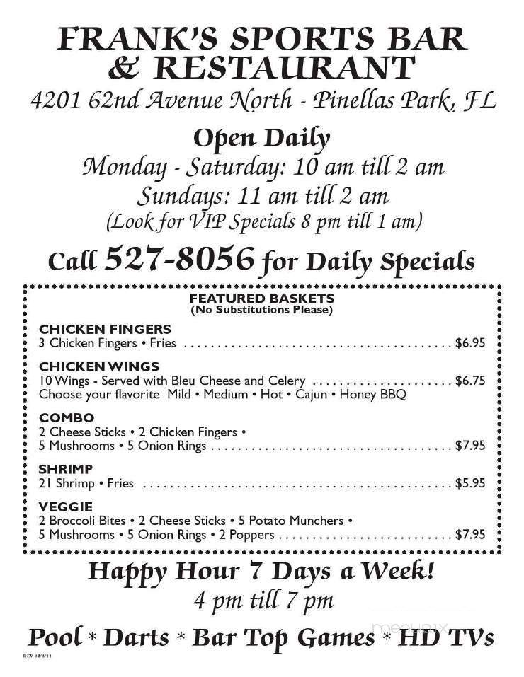 /250493928/Franks-Sports-Bar-Pinellas-Park-FL - Pinellas Park, FL