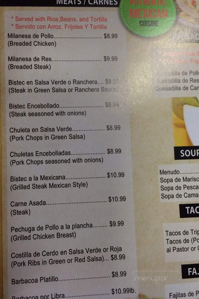 Cuban Mexican Restaurant - Clearwater, FL menu_pic