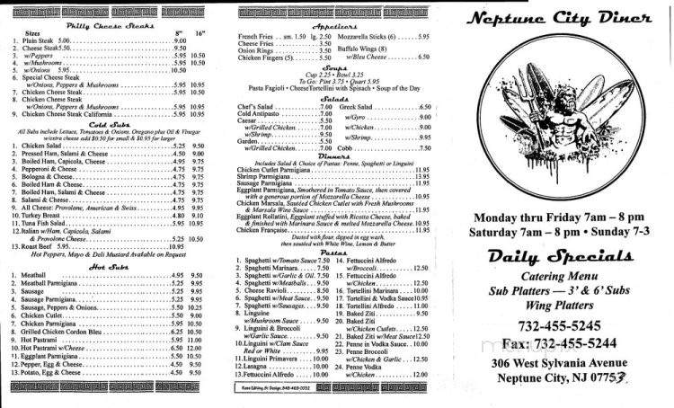 Neptune City Diner - Neptune City, NJ menu_pic