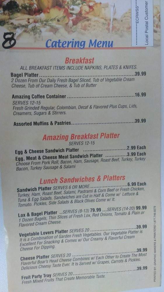 Amazing Bagel - Parlin, NJ menu_pic