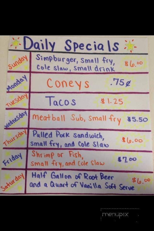 Andi's Point Drive In - Freeport, OH menu_pic