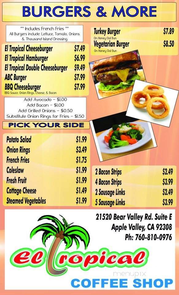 /250254966/El-Tropical-Coffee-Shop-Menu-Apple-Valley-CA - Apple Valley, CA