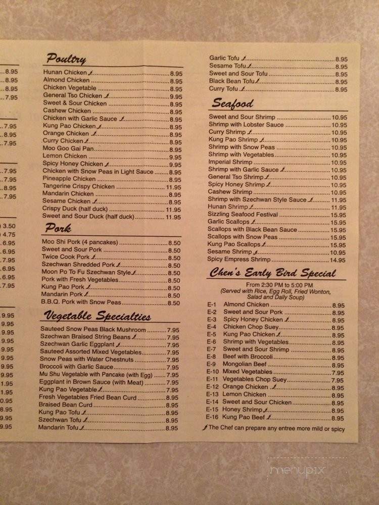 Chens Chinese Restaurant - Twentynine Palms, CA menu_pic