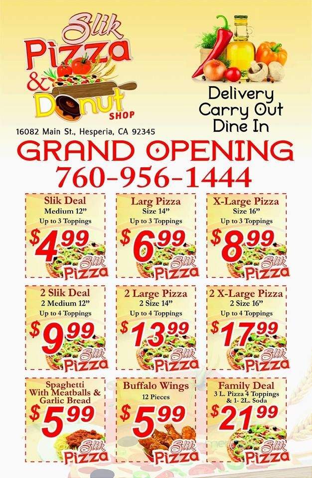 /250254824/Slik-Pizza-and-Donuts-Menu-Hesperia-CA - Hesperia, CA