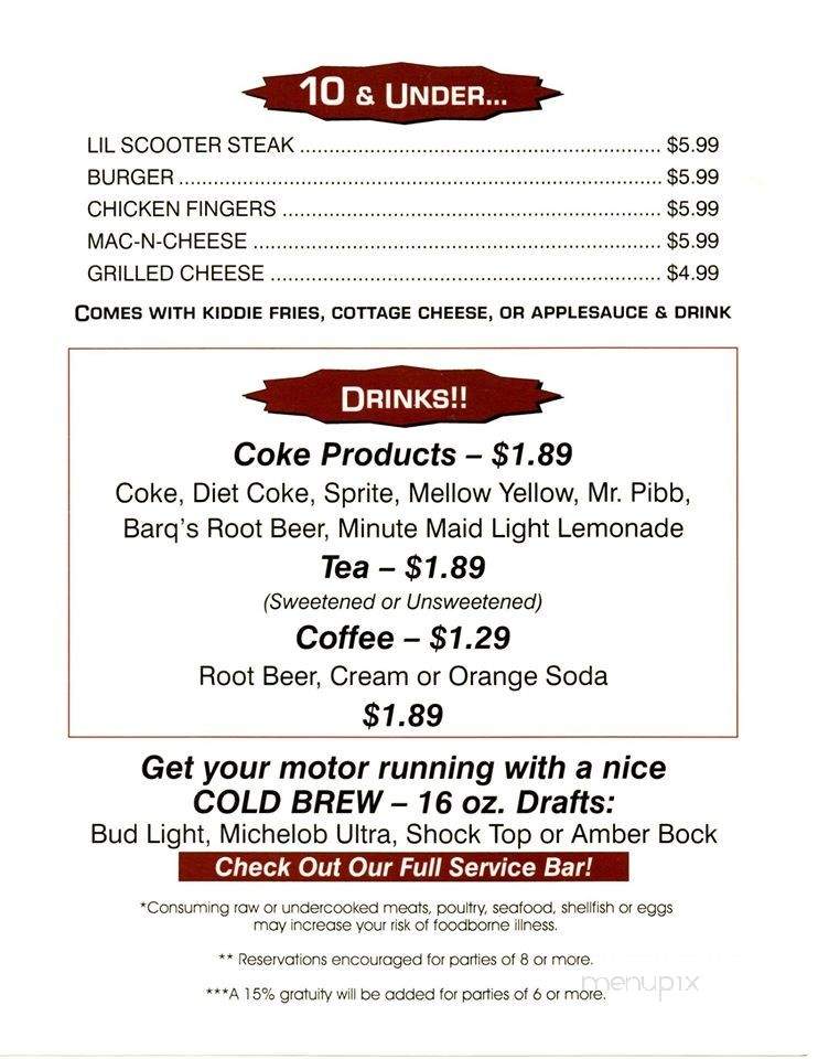 Scooters Pub And Eatery - Clinton, IN menu_pic