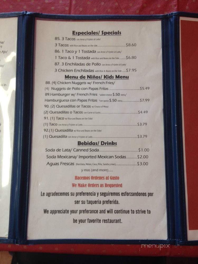 Taqueria Montano's Mexican Food - Port Saint Lucie, FL menu_pic