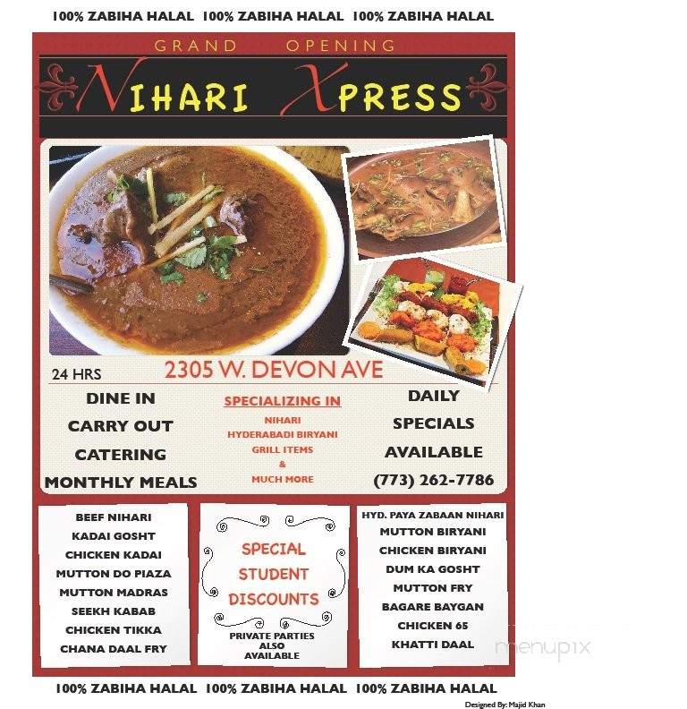Nihari Xpress - Chicago, IL menu_pic
