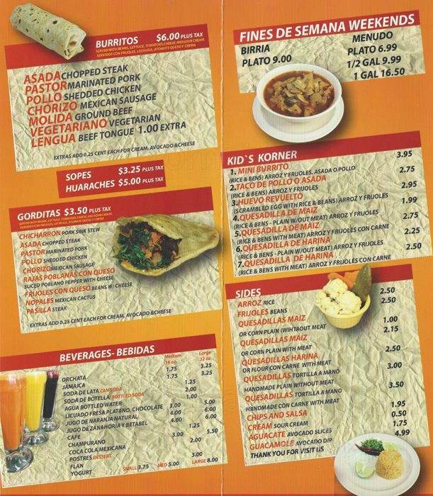 MIS Tacos - Chicago, IL menu_pic