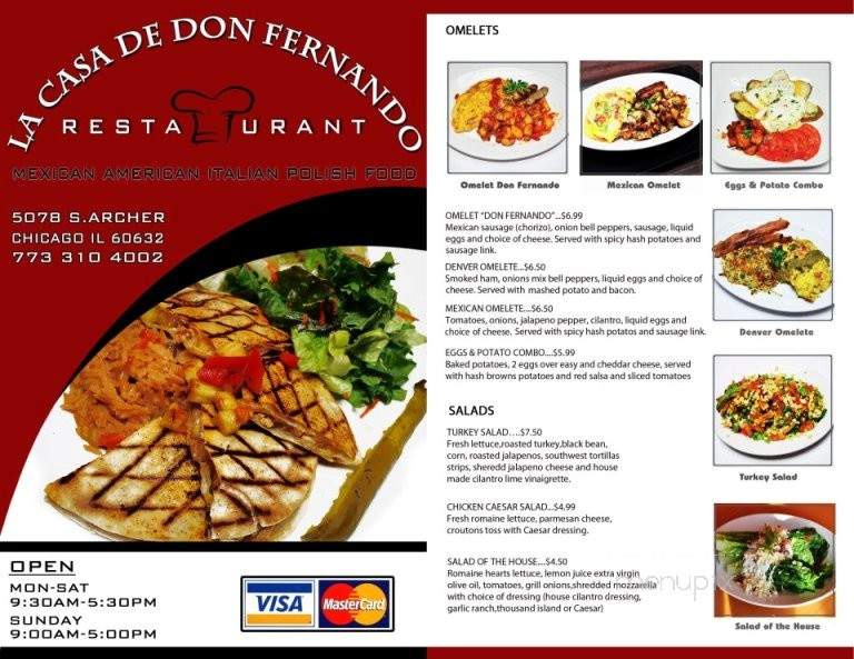 La Casa De Don Fernando - Chicago, IL menu_pic