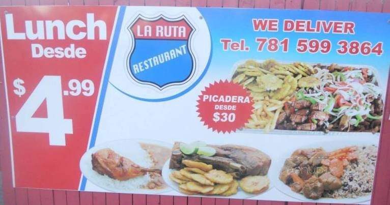 La Ruta Restaurant - Lynn, MA menu_pic